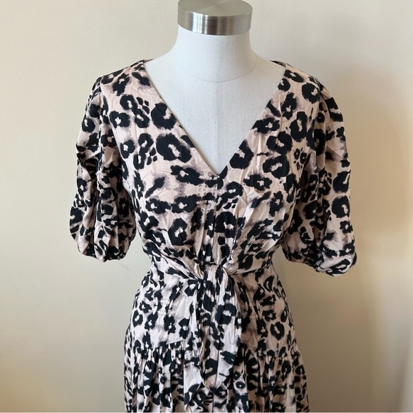 Rebecca Taylor $495 kaleidoscope leopard pattern midi dress 17587 - Picture 7 of 13